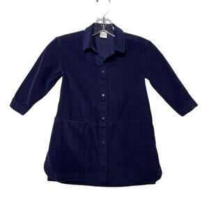 COS Corduroy Snap Front Dress Navy Blue Girls 2-4Y